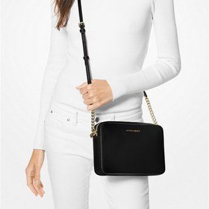 Jet Set Large Saffiano Leather Crossbody Bag